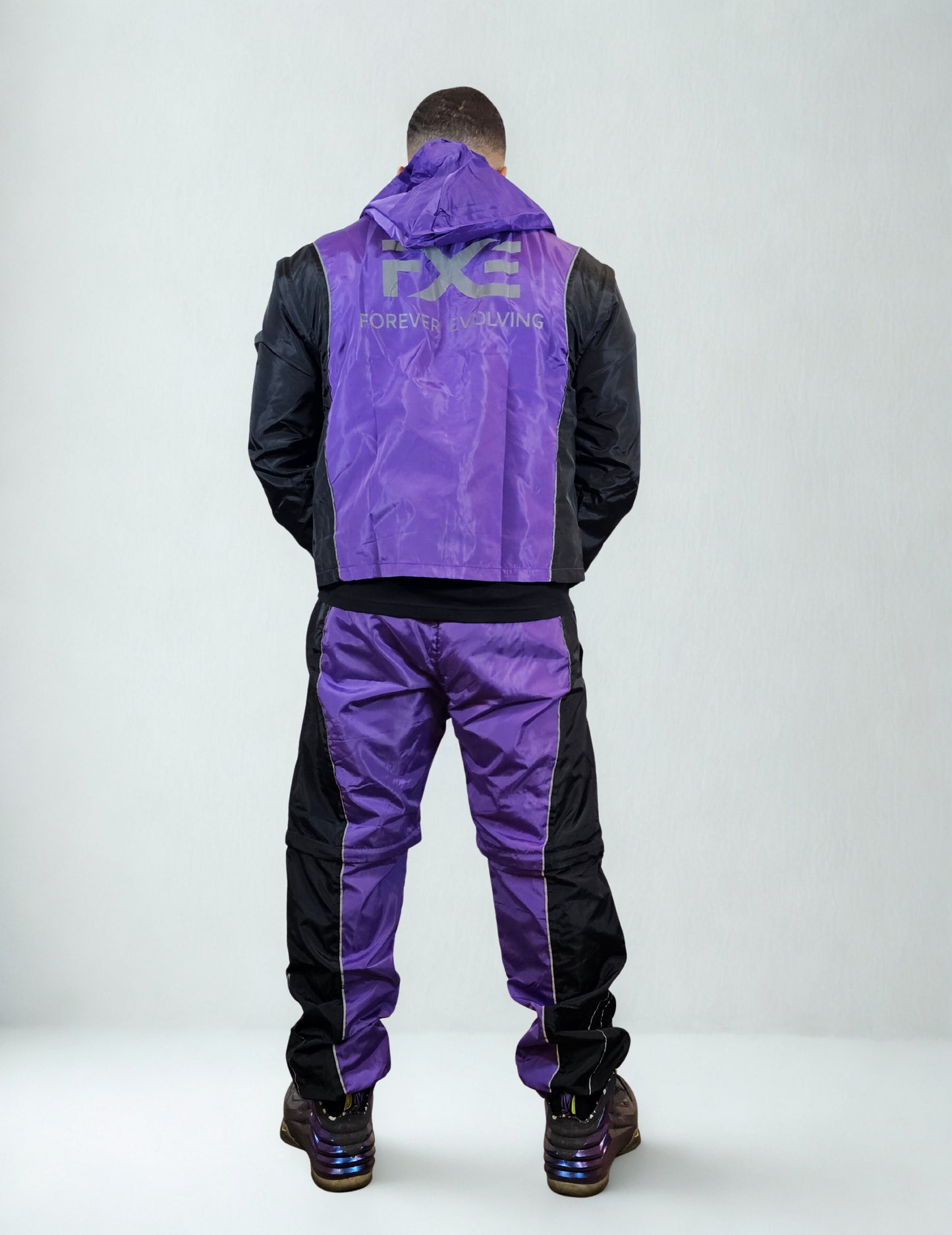 Purple and Black detachable Nylon Tracksuit