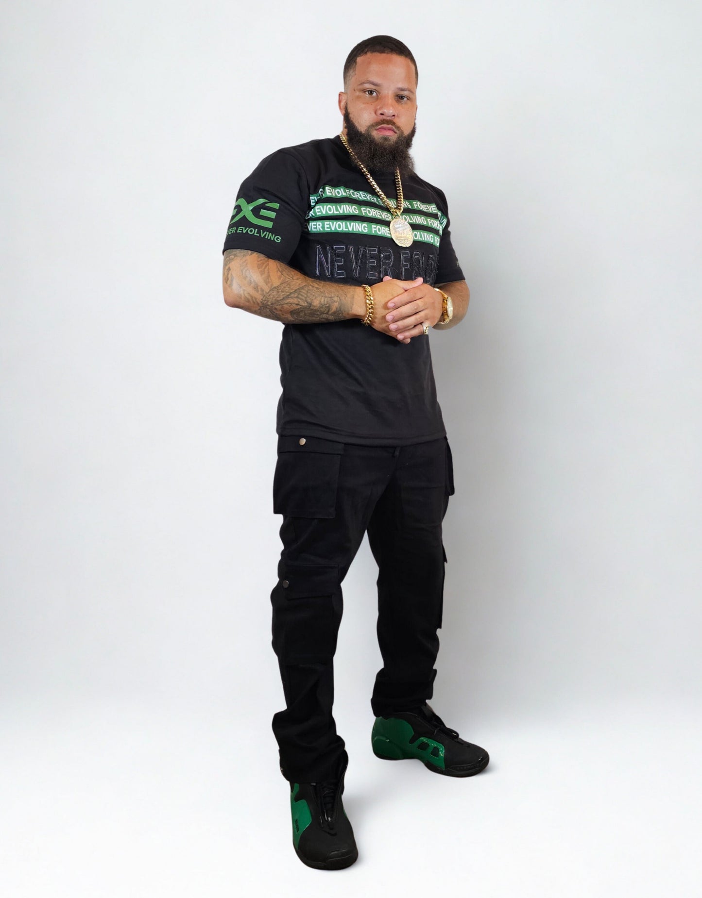 Heavy Black and Green Forever Evolving Tee